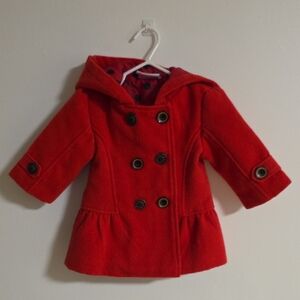 Mango Kids Red Pea Coat